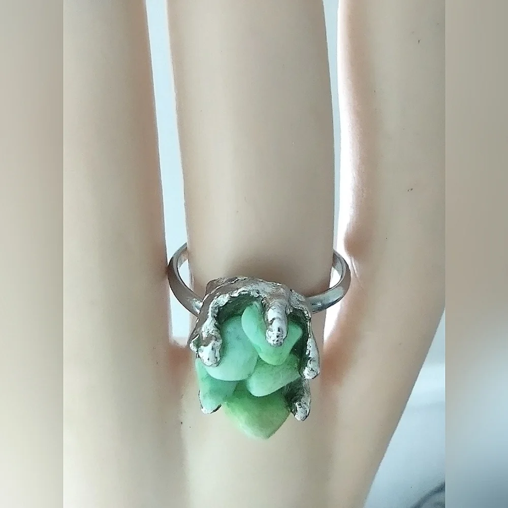 Jade Stone Colored Fashion Ring
